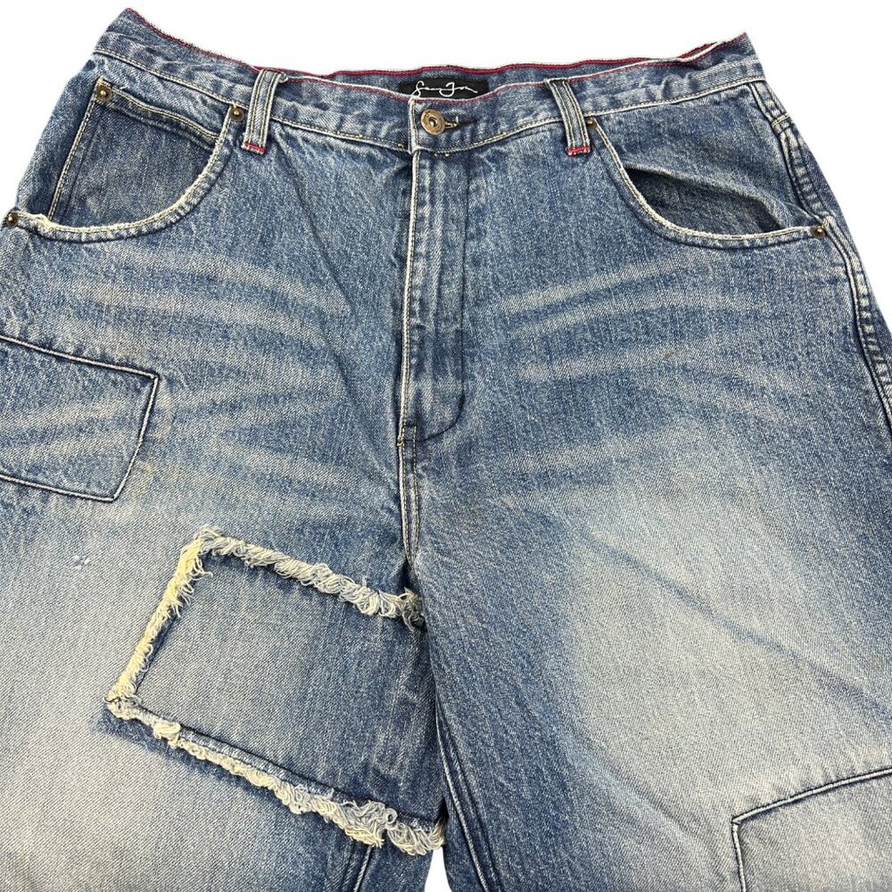Sean John Jeans Baggy Patchwork Denim Y2K Size 32x32 Grunge Skater Hip Hop - Picture 4 of 12